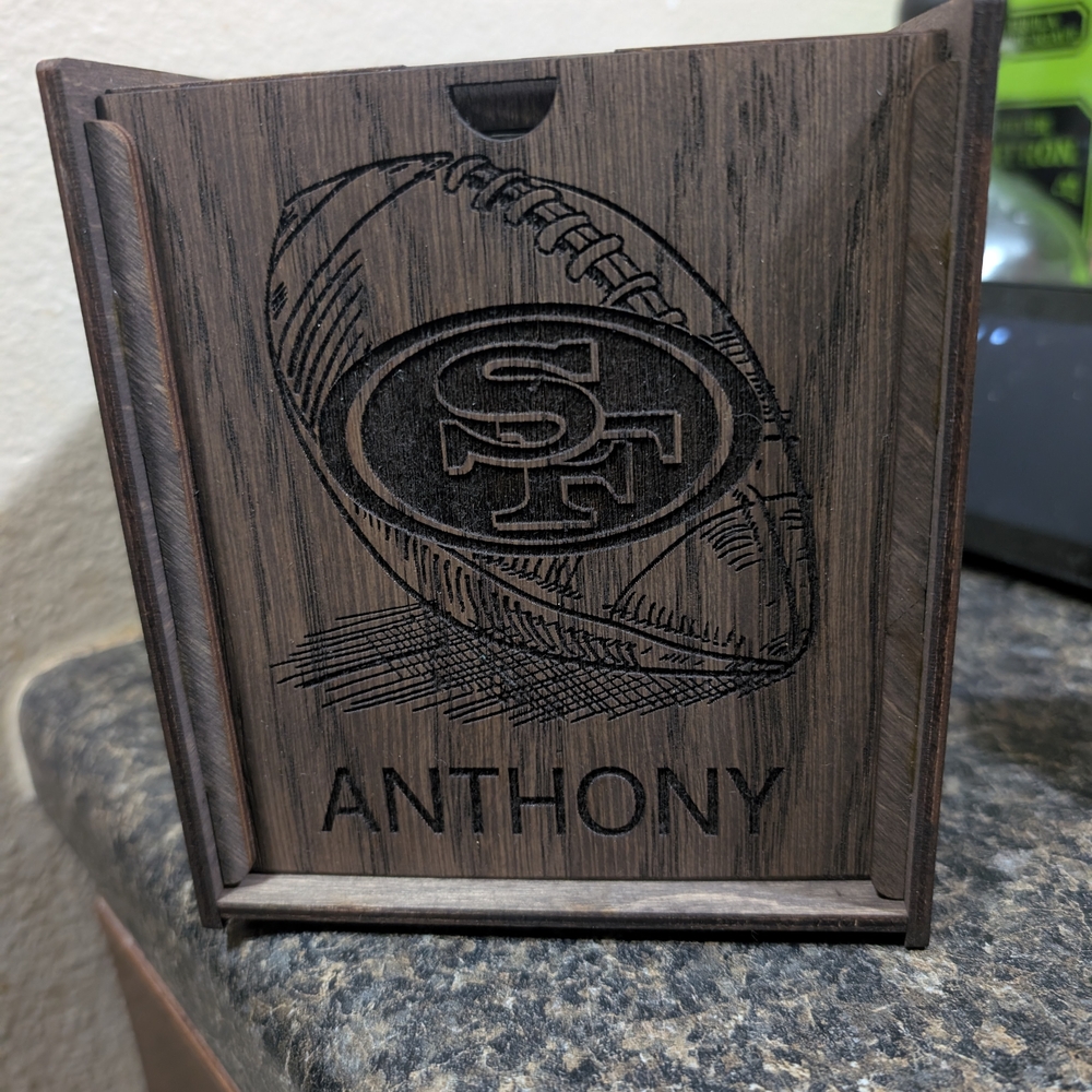 Engraved Football Coaster Set